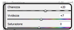 Cursore Vividezza Saturazione e Chiarezza